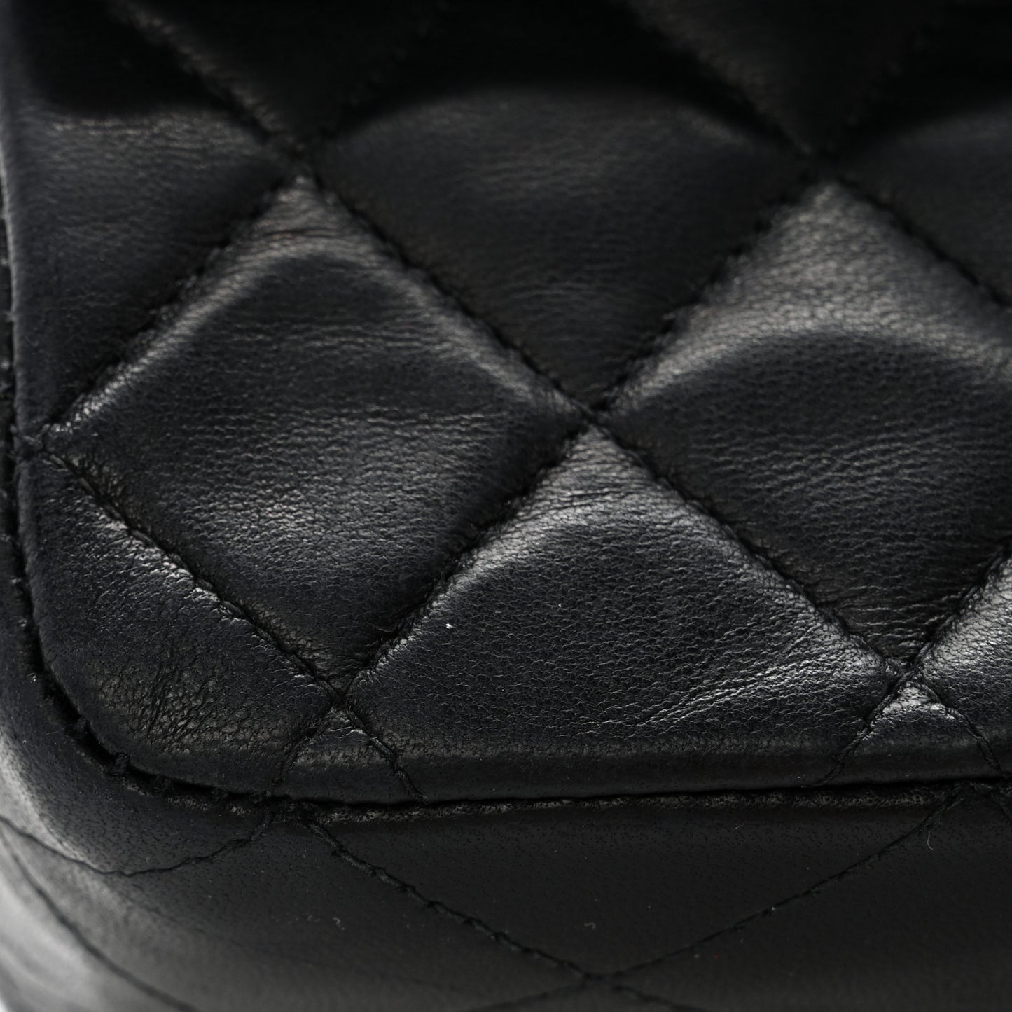 Lambskin Quilted Small Double Flap Black