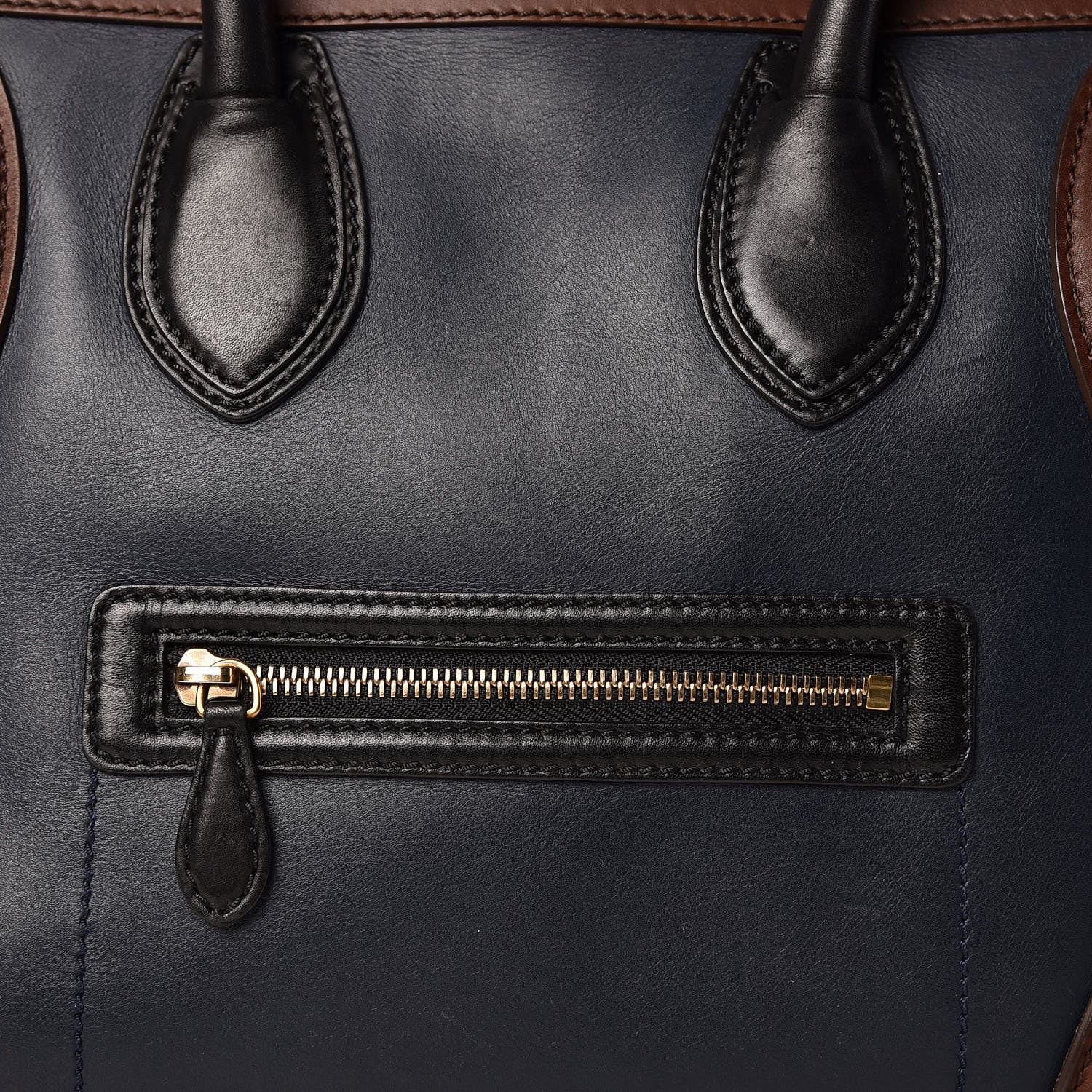 Celine Smooth Calfskin Mini Tri-Color Luggage Navy 9 of 17