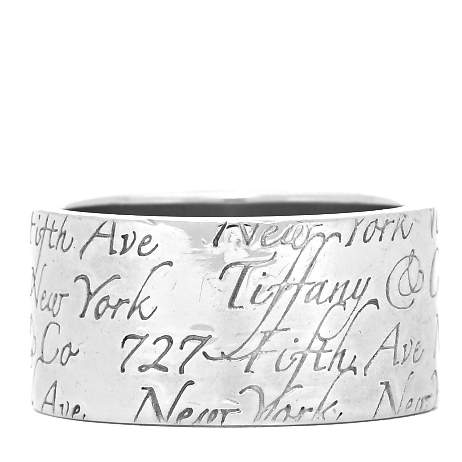Tiffany Sterling Silver 10mm Notes Wide Ring 52 6 3 of 4