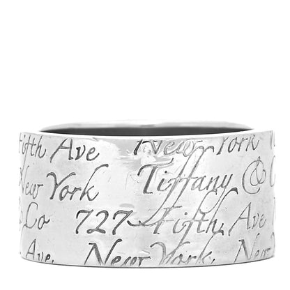 Tiffany Sterling Silver 10mm Notes Wide Ring 52 6 3 of 4