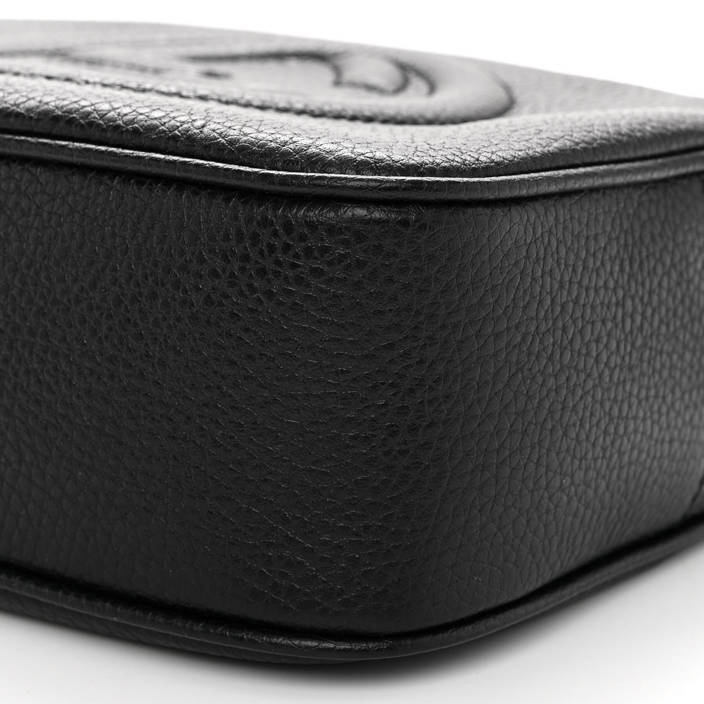Pebbled Calfskin Small Soho Disco Bag Black