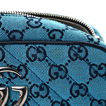 Gucci Monogram Multicolor Matelasse Diagonal Small GG Marmont Chain Shoulder Bag Light Blue 15 of 15