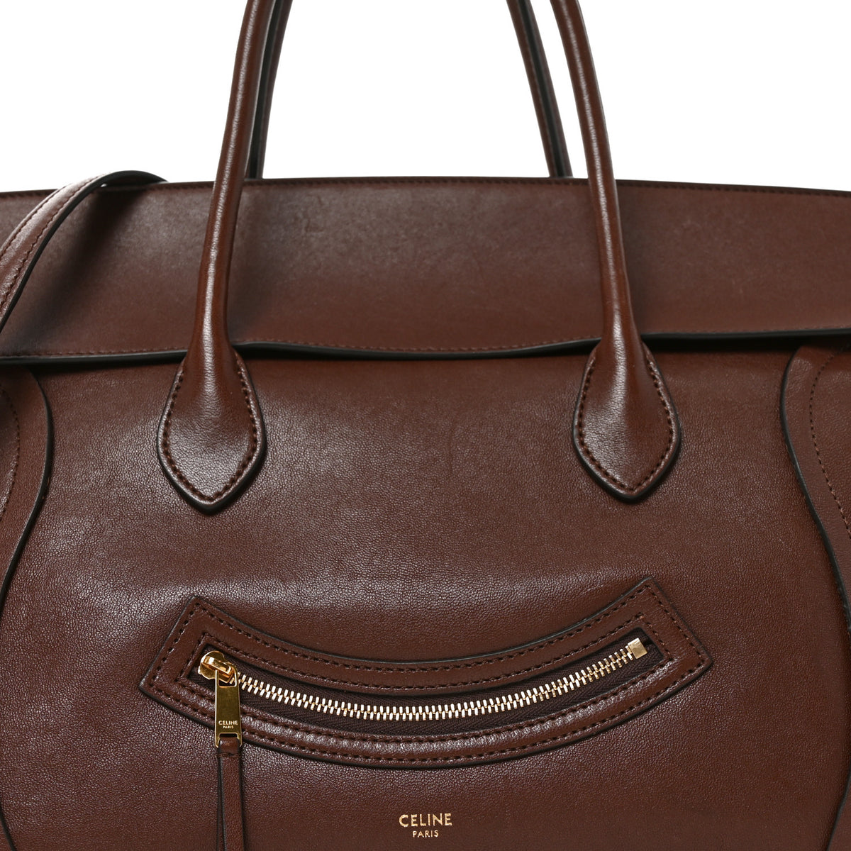 Celine Supple Shiny Lambskin Medium Smiling New Luggage Brick 7 of 9