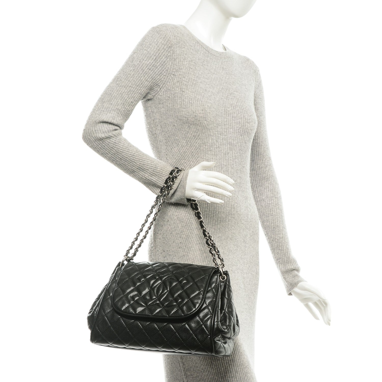 Chanel Caviar Quilted Timeless Accordion Flap Black 2 of 7