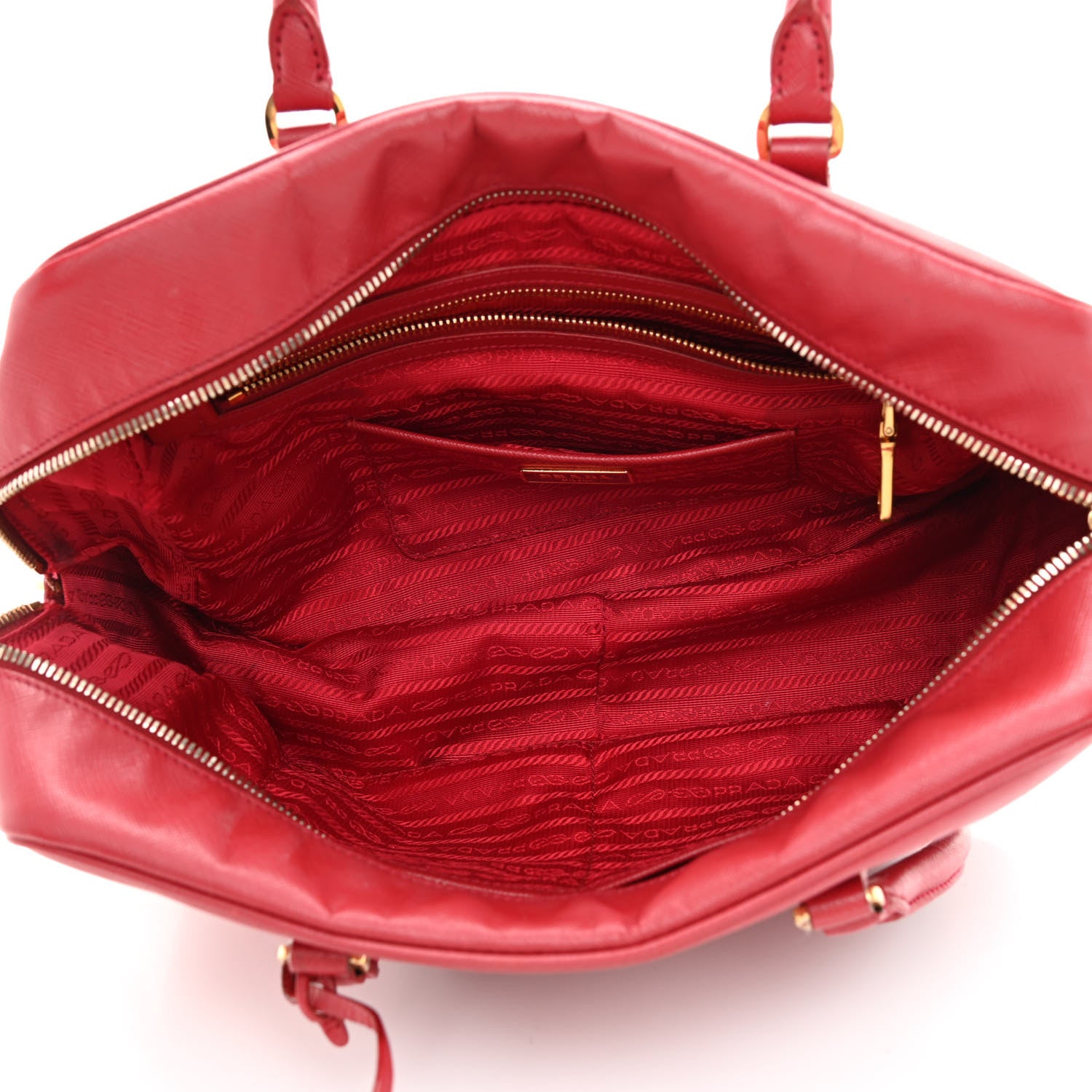 Prada Saffiano Lux Bowler Fuoco 5 of 17