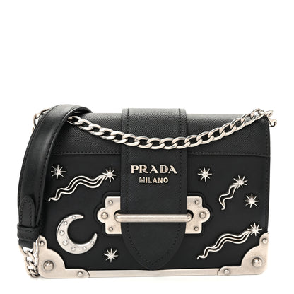 Prada City Calf Saffiano Cahier Astrology Bag Black Black 1 of 11