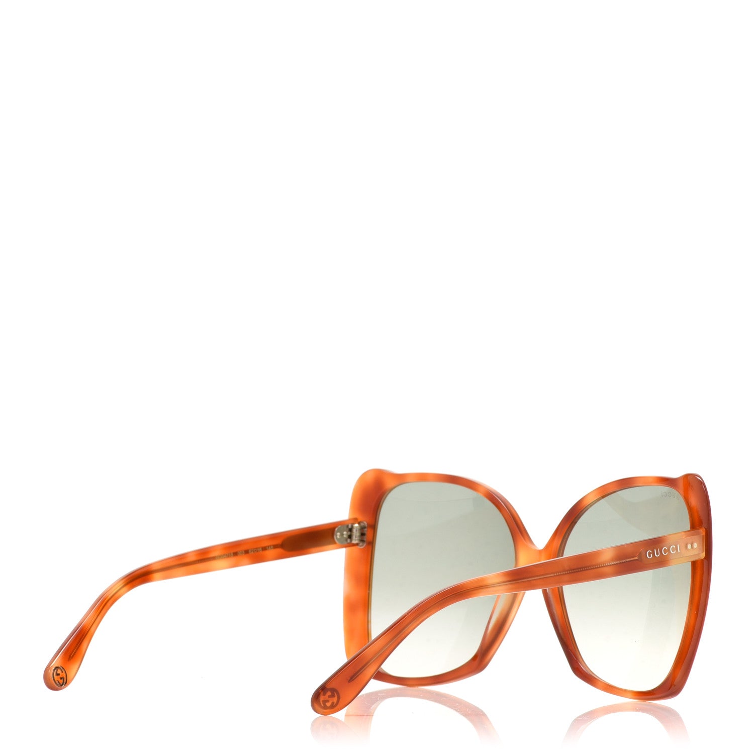 Gucci Acetate Oversize Square Frame GG0471S Sunglasses Havana Green 4 of 7