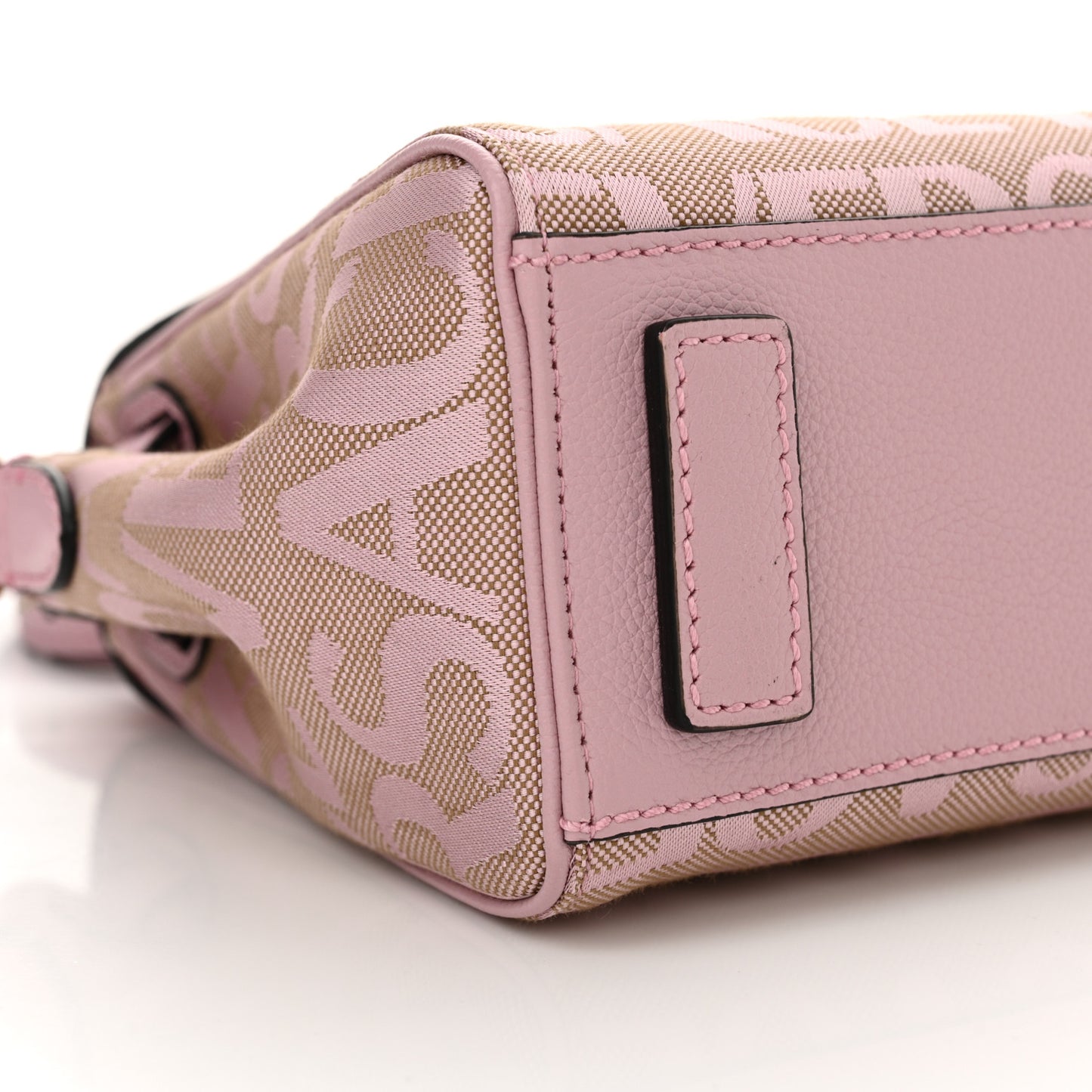 Calfskin Canvas Allover La Medusa Small Top Handle Handbag Pink