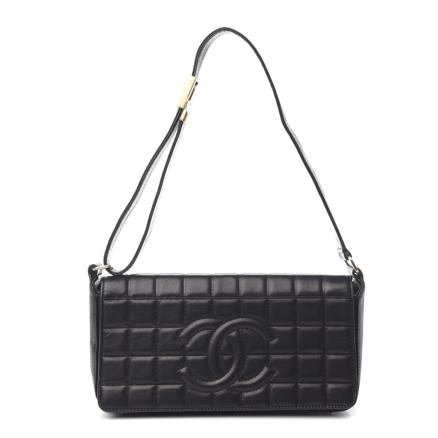 Chanel Lambskin Quilted CC Chocolate Bar Flap Black 1 of 9