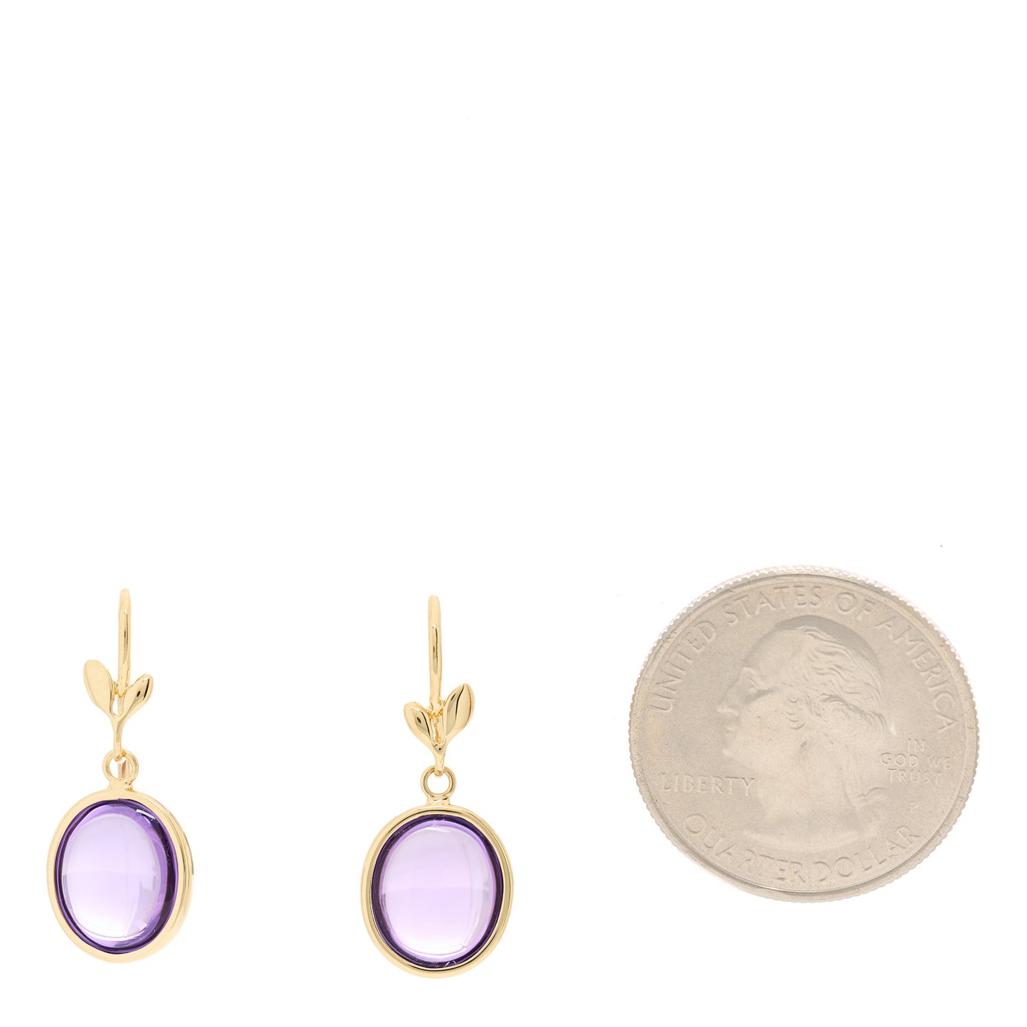 18K Yellow Gold Amethyst Paloma Picasso Olive Leaf Drop Earrings