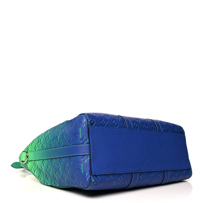 Louis Vuitton Taurillon Illusion Keepall Tote Bleu Vert 4 of 11
