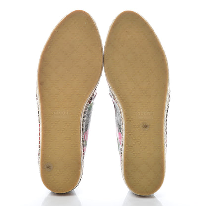Gucci GG Supreme Monogram Blooms Espadrilles 38.5 Beige Multicolor Dry Rose 5 of 9