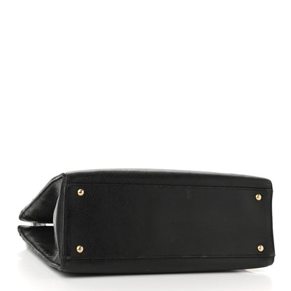 Chanel Caviar Embroidered Logo Shoulder Bag Black 4 of 12