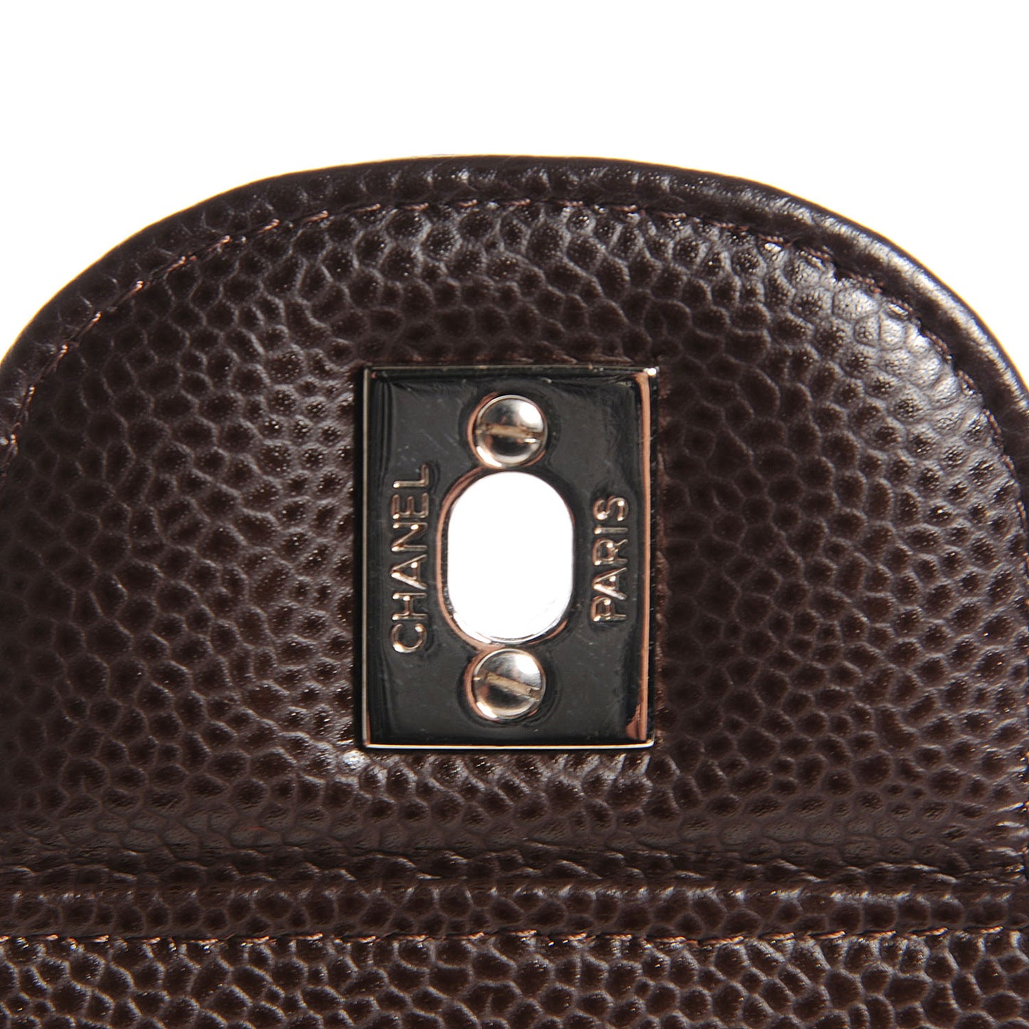Caviar Quilted Jumbo Single Flap Dark Brown