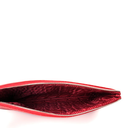 Chanel Caviar Chevron Quilted Medium Cosmetic Case Red 5 of 11