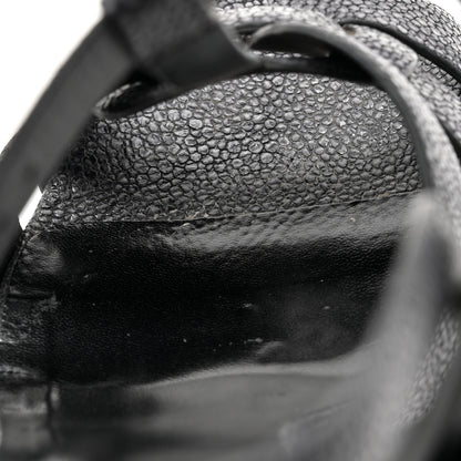 Saint Laurent Grained Calfskin Razza Print Tribute 75 Platform Sandals 38.5 Dark Grey 10 of 13