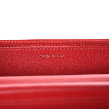 Chanel Caviar Camellia Embossed Wallet On Chain WOC Red 7 of 8