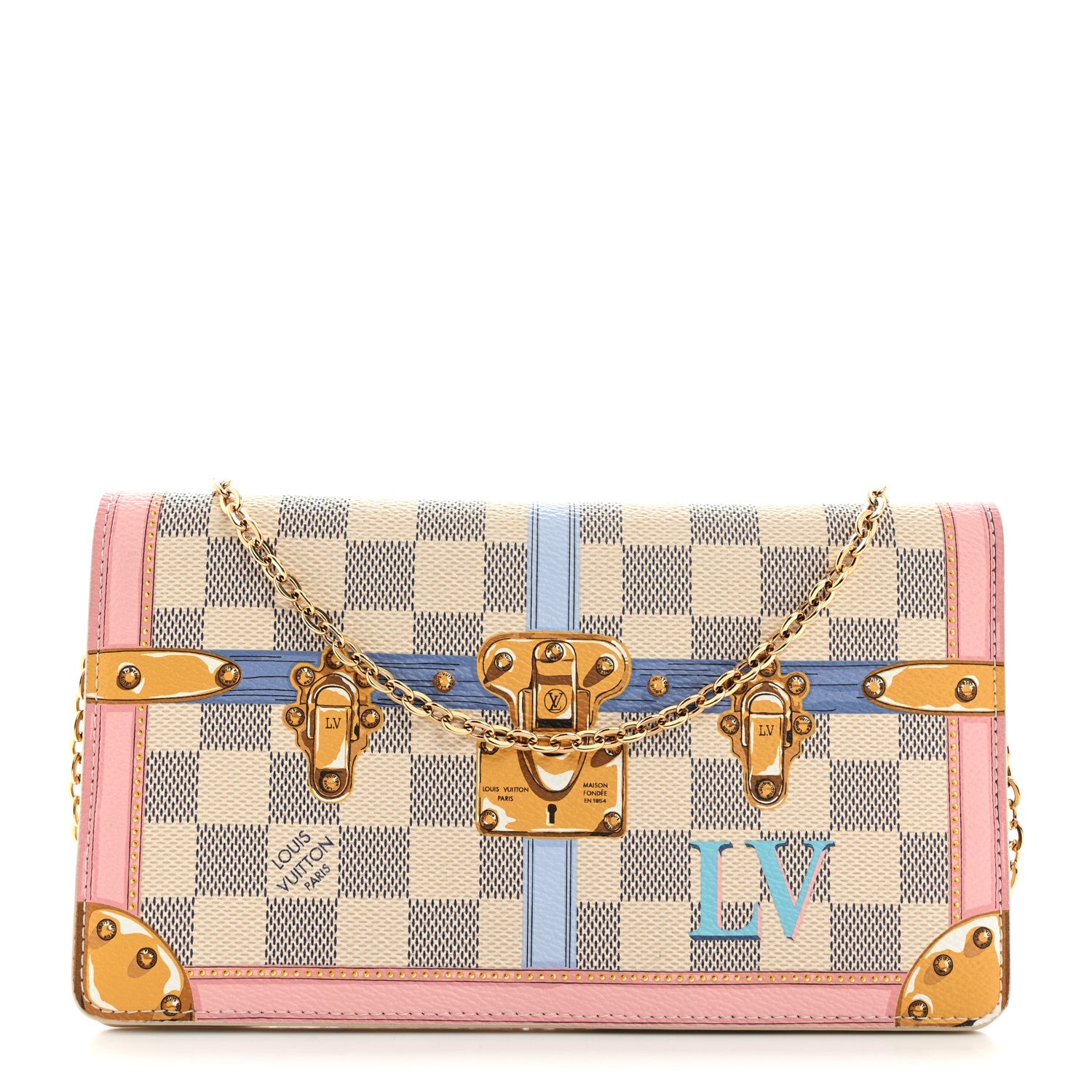 Louis Vuitton Damier Azur Summer Trunks Pochette Weekend 1 of 10