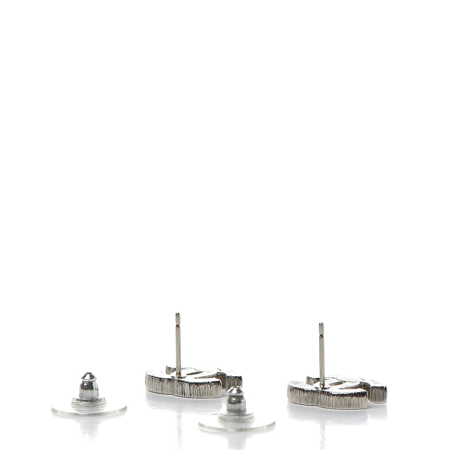 Chanel Crystal CC Earrings Silver 3 of 4