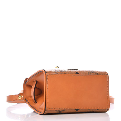 MCM Visetos X-Mini Heritage Top Handle Satchel Cognac 4 of 11