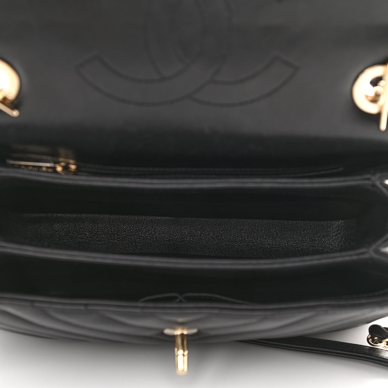 Chanel Lambskin Chevron Quilted Small Trendy CC Dual Handle Flap Bag Black 5 of 11