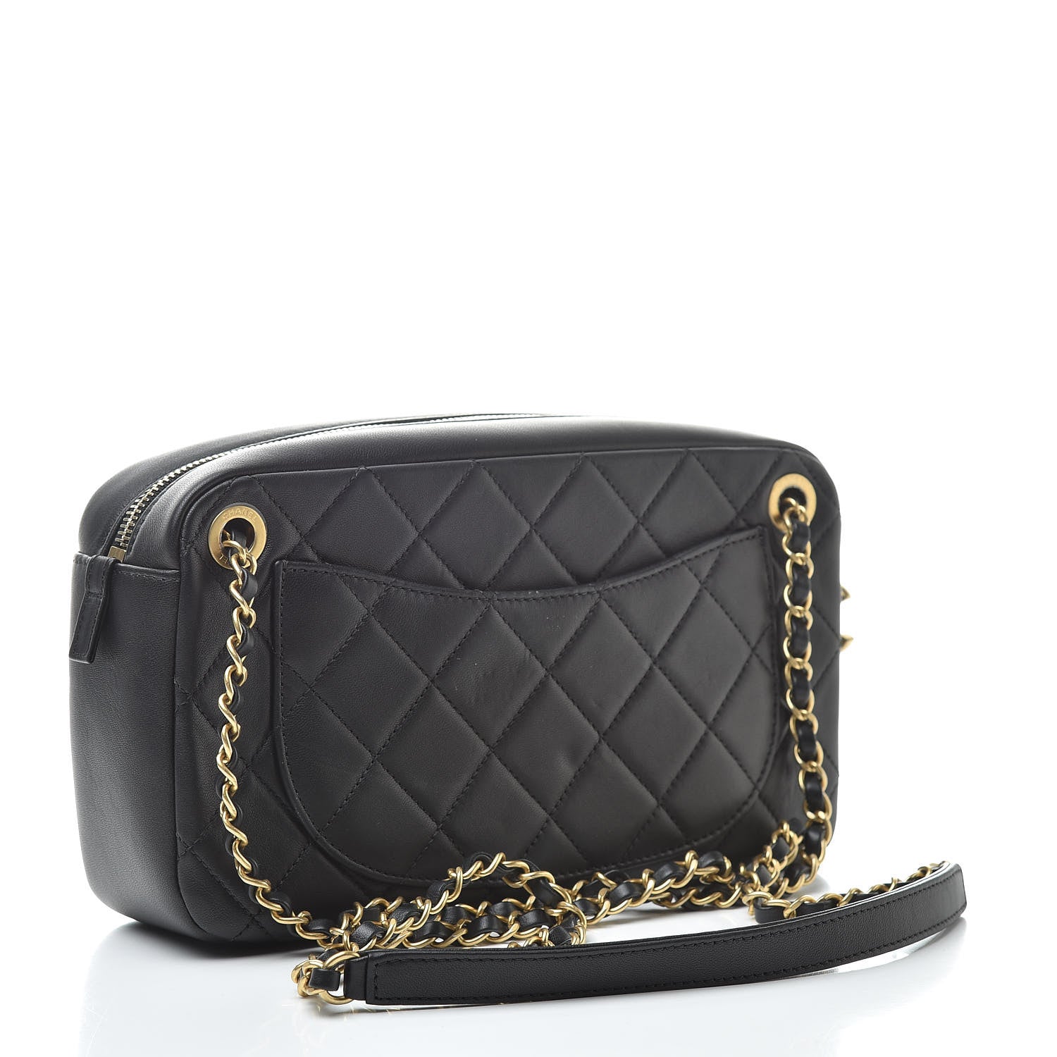 Chanel Lambskin Quilted All About Chains Camera Bag Black 3 of 12