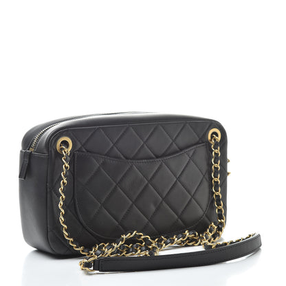 Chanel Lambskin Quilted All About Chains Camera Bag Black 3 of 12