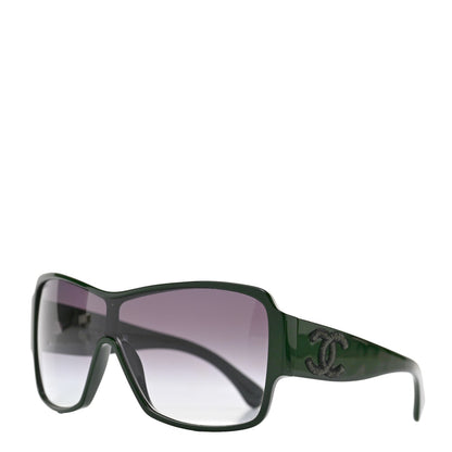Chanel Acetate Shield Sunglasses 5449 Dark Green 1 of 9