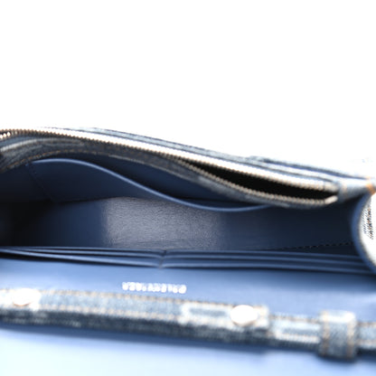 Balenciaga Denim BB Monogram Hourglass Chain Bag Blue 5 of 9