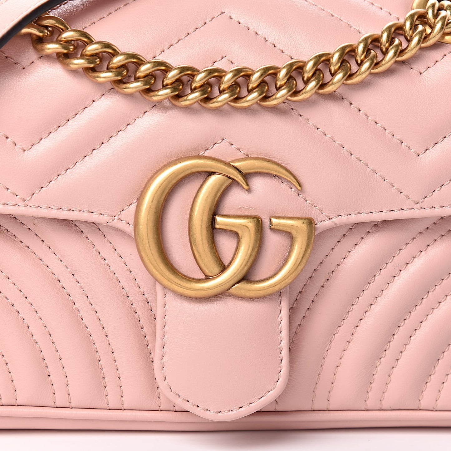 Calfskin Matelasse Mini GG Marmont Shoulder Bag Perfect Pink