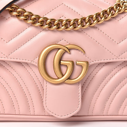 Gucci Calfskin Matelasse Mini GG Marmont Shoulder Bag Perfect Pink 10 of 12