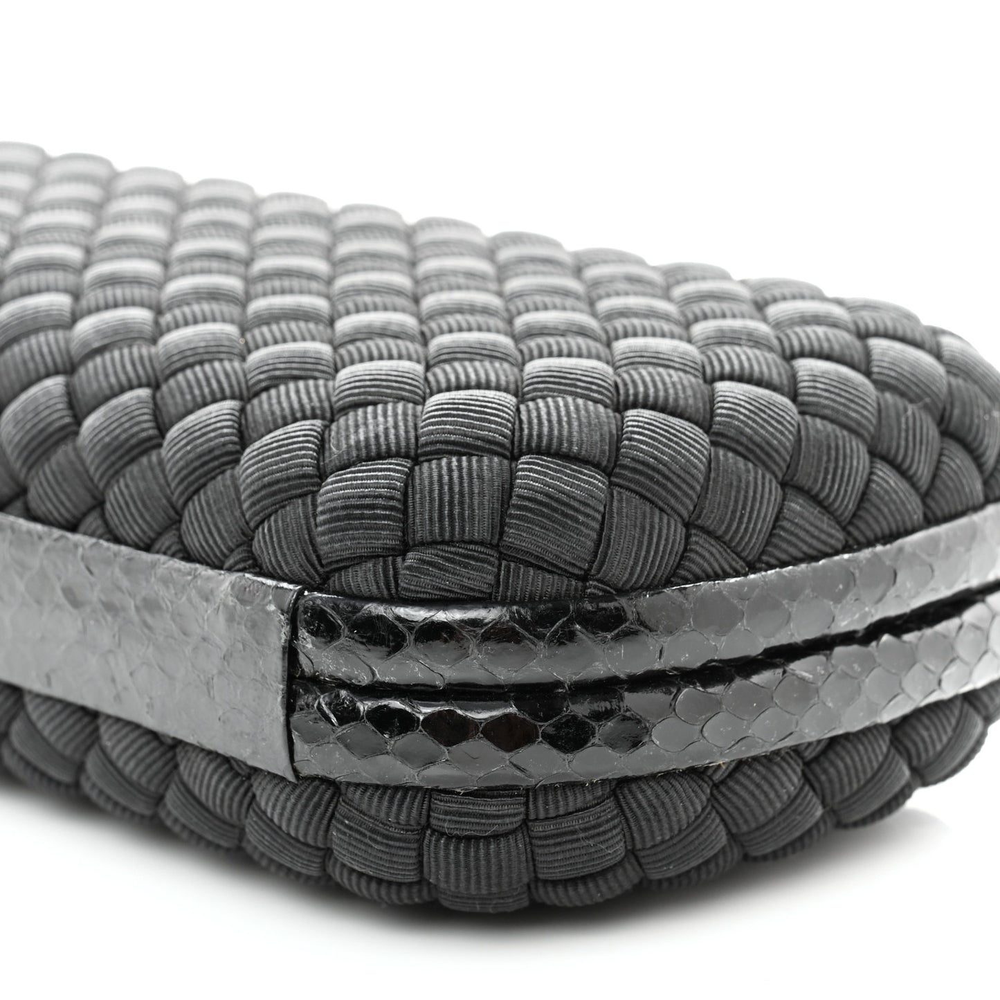 Satin Ayers Intreccio Impero Stretch Knot Clutch Black