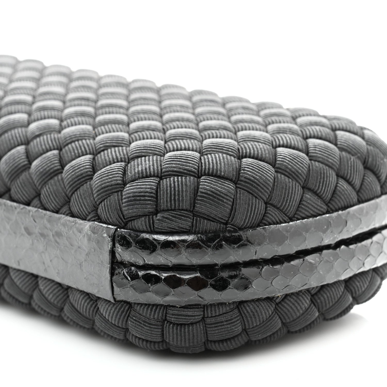 Bottega Veneta Satin Ayers Intreccio Impero Stretch Knot Clutch Black 7 of 9