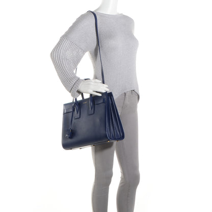Saint Laurent Leather Small Sac De Jour Blue 2 of 7