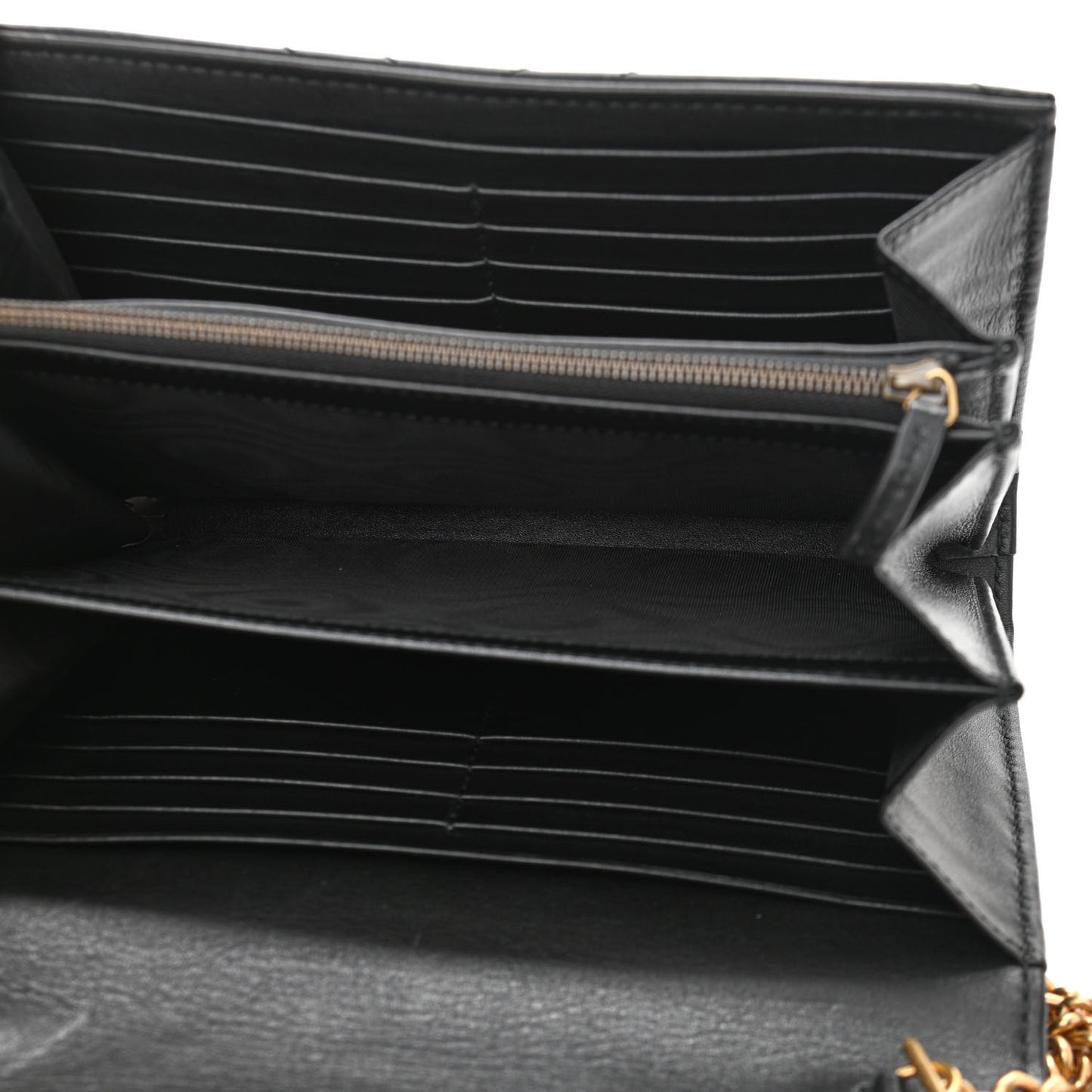 Calfskin Matelasse GG Marmont Chain Wallet Black