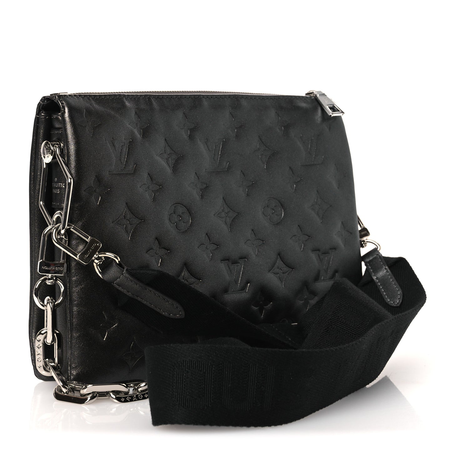 Lambskin Embossed Monogram Coussin PM Anthracite