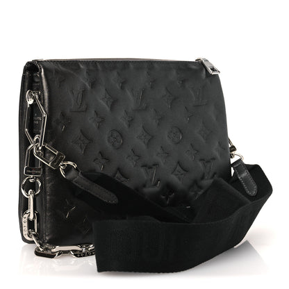Louis Vuitton Lambskin Embossed Monogram Coussin PM Anthracite 3 of 10