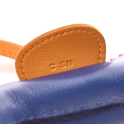 Hermes Milo Lambskin Grigri Rodeo Horse Bag Charm MM Bleu Saphir Rose Pourpre Naturel Bouton D'Or 4 of 5