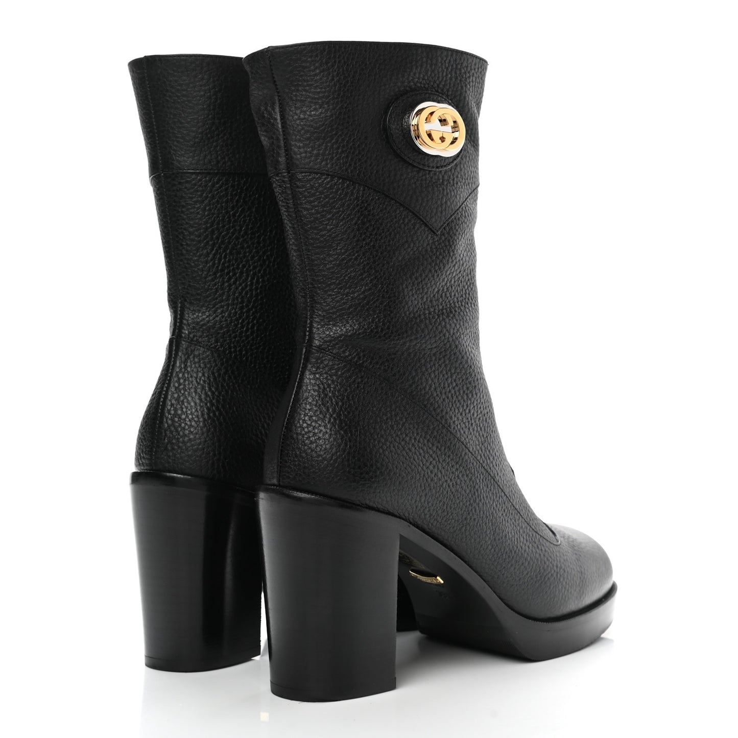 Austin Calfskin Interlocking G Ankle Boots 39.5 Black
