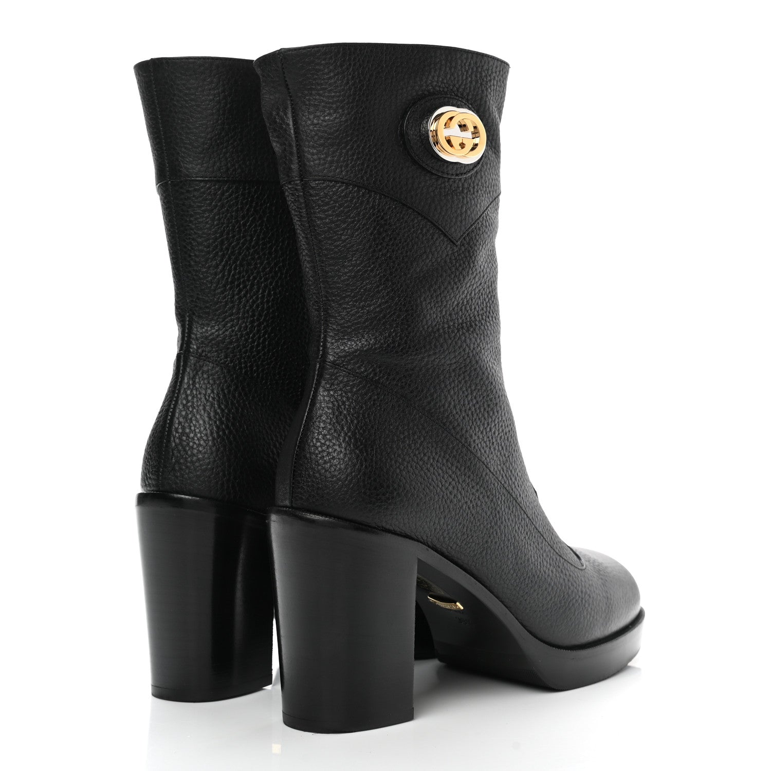 Gucci Austin Calfskin Interlocking G Ankle Boots 39.5 Black 4 of 10