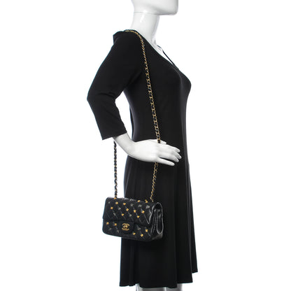 Chanel Lambskin Quilted Studded Mini Rectangular Flap Black 2 of 10