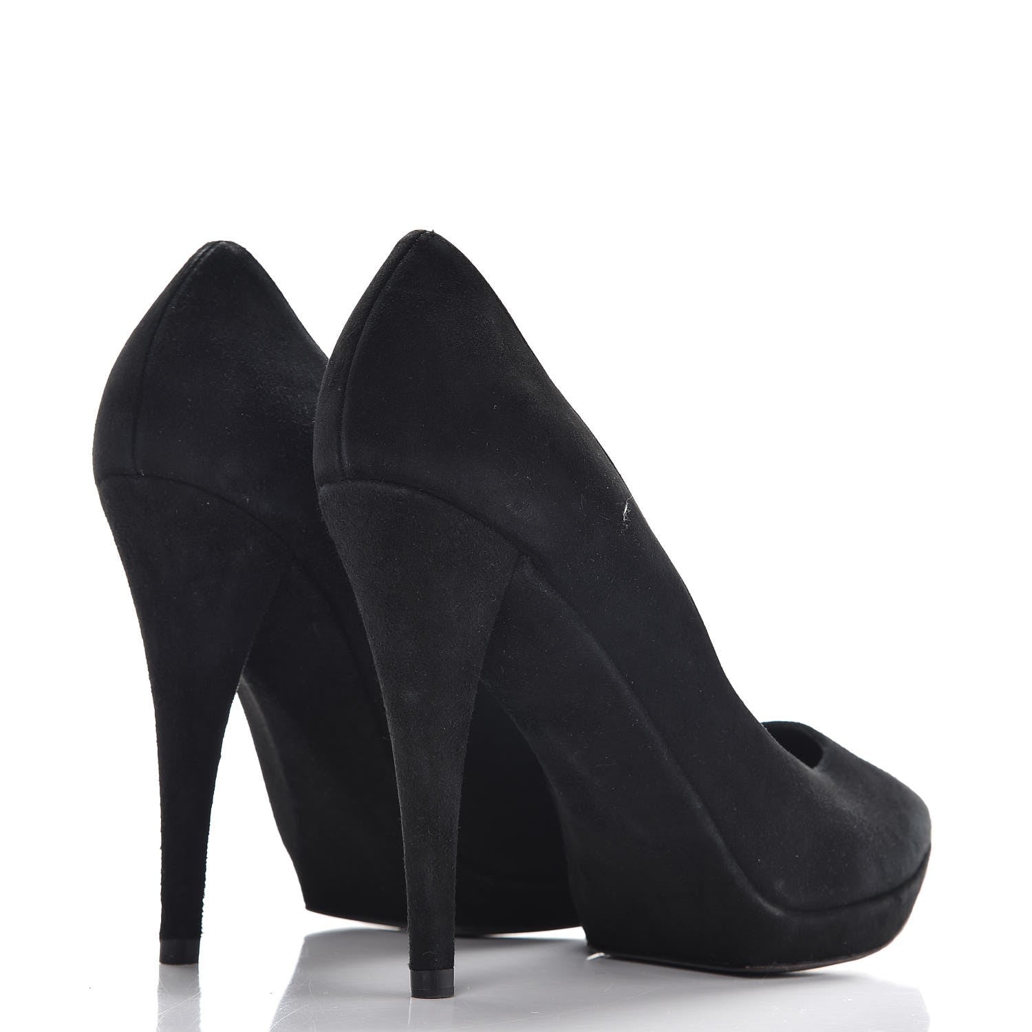 Saint Laurent Suede Pointed Toe Platform Pumps 36 Black 4 of 10