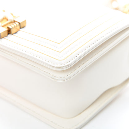 Chanel Lambskin Quilted Small Boy Studded Handle Flap White 9 of 15