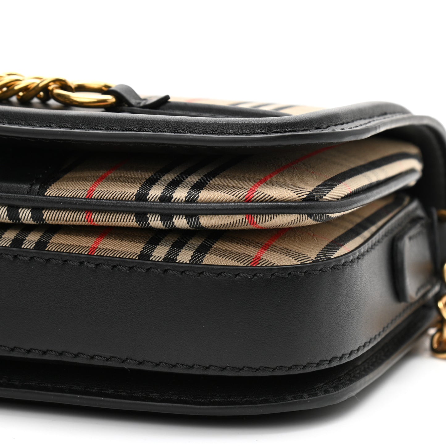 Smooth Calfskin 1983 Knight Check Link Shoulder Bag Black
