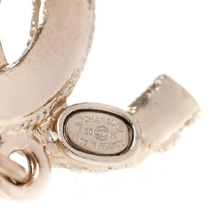 Chanel Pearl Crystal CC Drop Earrings Gold 3 of 5