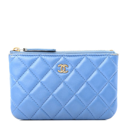 Chanel Lambskin Quilted Small Cosmetic Case Light Blue 1 of 13