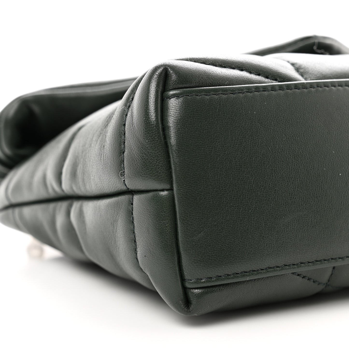 Lambskin Quilted Toy Loulou Puffer Monogram Chain Satchel Verte Fonce