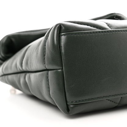 Saint Laurent Lambskin Quilted Toy Loulou Puffer Monogram Chain Satchel Verte Fonce 8 of 11