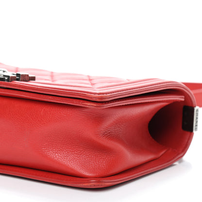 Chanel Calfskin Quilted Double Stitch Medium Boy Flap Red 9 of 9