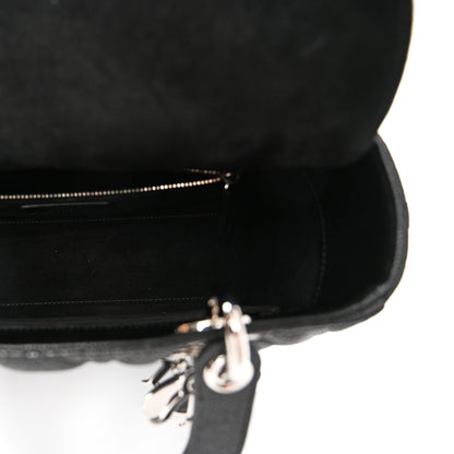 Christian Dior Grained Calfskin Cannage Medium Lady Dior Black 5 of 10